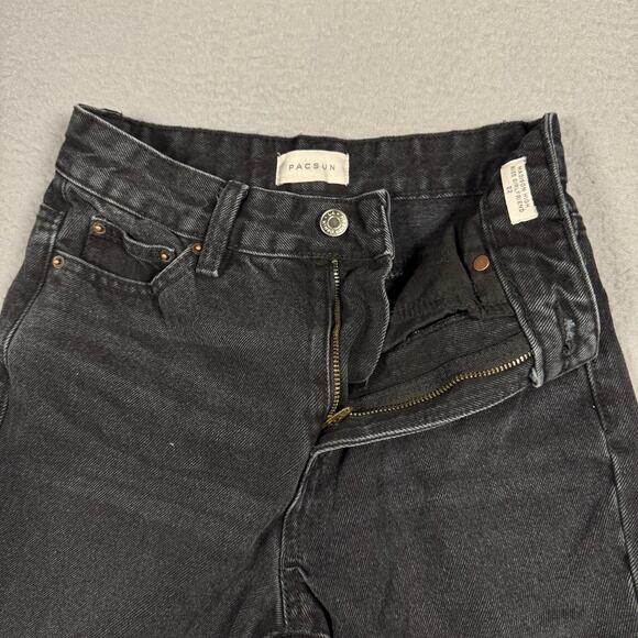Pacsun Y2K 2000s Women's Madison High Waisted Girlfriend Jeans Black - Size 22 - Picture 5 of 12